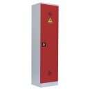 B-WARE - L&uuml;llmann&reg; Umweltschrank, 1 T&uuml;r, 4 Wannenb&ouml;den, 1950 x 500 x 422 mm, lichtgrau/feuerrot