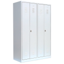 B-WARE - L&uuml;llmann&reg; Garderobenschrank, 4 Abteile, je 2 mittig schlie&szlig;end, 1800 x 1170 x 500 mm, lichtgrau