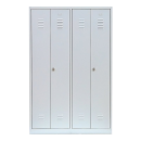 B-WARE - L&uuml;llmann&reg; Garderobenschrank, 4 Abteile, je 2 mittig schlie&szlig;end, 1800 x 1170 x 500 mm, lichtgrau
