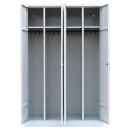 B-WARE - L&uuml;llmann&reg; Garderobenschrank, 4 Abteile, je 2 mittig schlie&szlig;end, 1800 x 1170 x 500 mm, lichtgrau