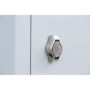 B-WARE - L&uuml;llmann&reg; Garderobenschrank, 4 Abteile, je 2 mittig schlie&szlig;end, 1800 x 1170 x 500 mm, lichtgrau