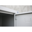 B-WARE - L&uuml;llmann&reg; Garderobenschrank, 4 Abteile, je 2 mittig schlie&szlig;end, 1800 x 1170 x 500 mm, lichtgrau