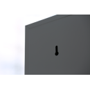 B-WARE - L&uuml;llmann&reg; Garderobenschrank, 3 Abteile, 1800 x 885 x 500 mm, lichtgrau/enzianblau