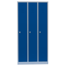 B-WARE - L&uuml;llmann&reg; Garderobenschrank, 3 Abteile, 1800 x 885 x 500 mm, lichtgrau/enzianblau