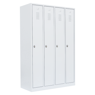 Steel closet / locker - 4 units Carcass RAL 9003 signal white | Doors RAL 9003 signal white