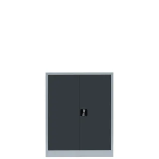 B-WARE - Lüllmann® Flügeltürenschrank, 2,5 OH, 1000 x 800 x 383 mm, lichtgrau/anthrazit