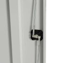 Ansicht mit ge&ouml;ffneten T&uuml;ren vom Steelboxx Metallschrank abschlie&szlig;bar Aktenschrank 1945 x 1200 x 420 mm grau X-530370 komplett montiert.