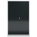 Frontansicht vom steelboxx XXL Metallschrank abschlie&szlig;bar Fl&uuml;gelt&uuml;renschrank Aktenschrank 1945 x 1200 x 600 mm grau/anthrazit X-530388 komplett montiert.