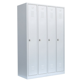 B-WARE - Lüllmann® Garderobenschrank, 4 Abteile, 1800 x 1170 x 500 mm, lichtgrau