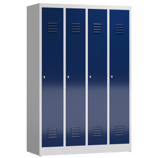 B-WARE - Spind blau, 120 cm breit, 4 Abteile | Serie ClassiX