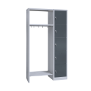 L&uuml;llmann&reg; Garderobe, 1 Abteil rechts, 5 F&auml;cher, 1800 x 1115 x 500 mm, lichtgrau/anthrazit