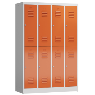 B-WARE - Spind rot, 120 cm, 4 Abteile 2-stöckig | Serie ClassiX