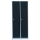 Steel closet / locker - 2 units - with center partition wall (removable without tools)