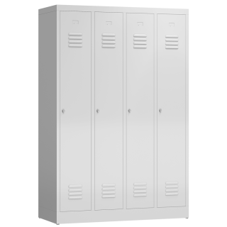 B-WARE - ClassiX Garderobenschrank, 4 Abteile, 1800 x 1185 x 500 mm, lichtgrau