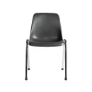 Molded shell chair, hammered black frame