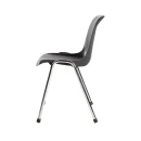 Molded shell chair, hammered black frame