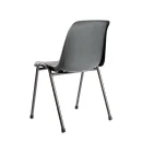 Molded shell chair, hammered black frame