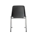 Molded shell chair, hammered black frame