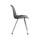 Molded shell chair, hammered black frame